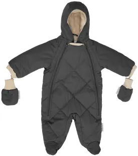 7 A.M. Enfant Snowsuit Bebe - Benji - Smokey Grey Quilted (6-12m)