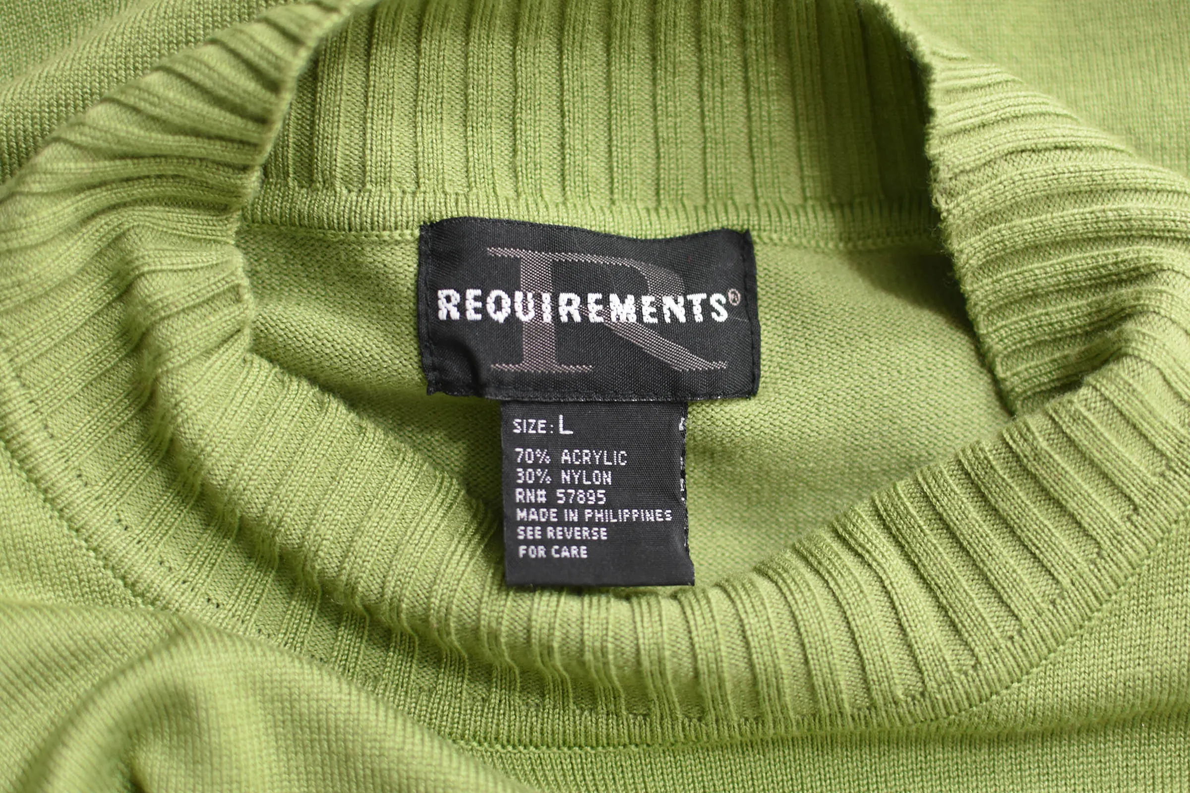 90s Chartreuse Green Mockneck Top, Women's Large