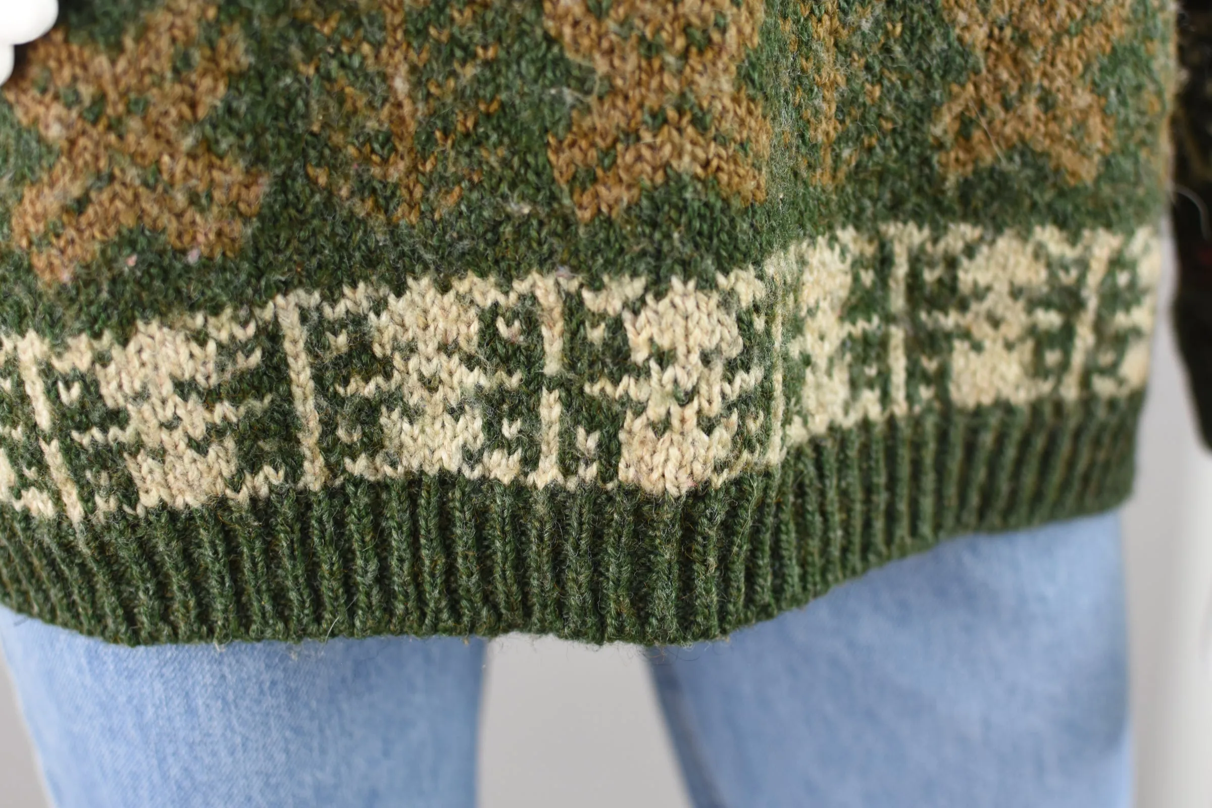 90s Green Chunky Winter Wool Blend Sweater Women's Extra Large