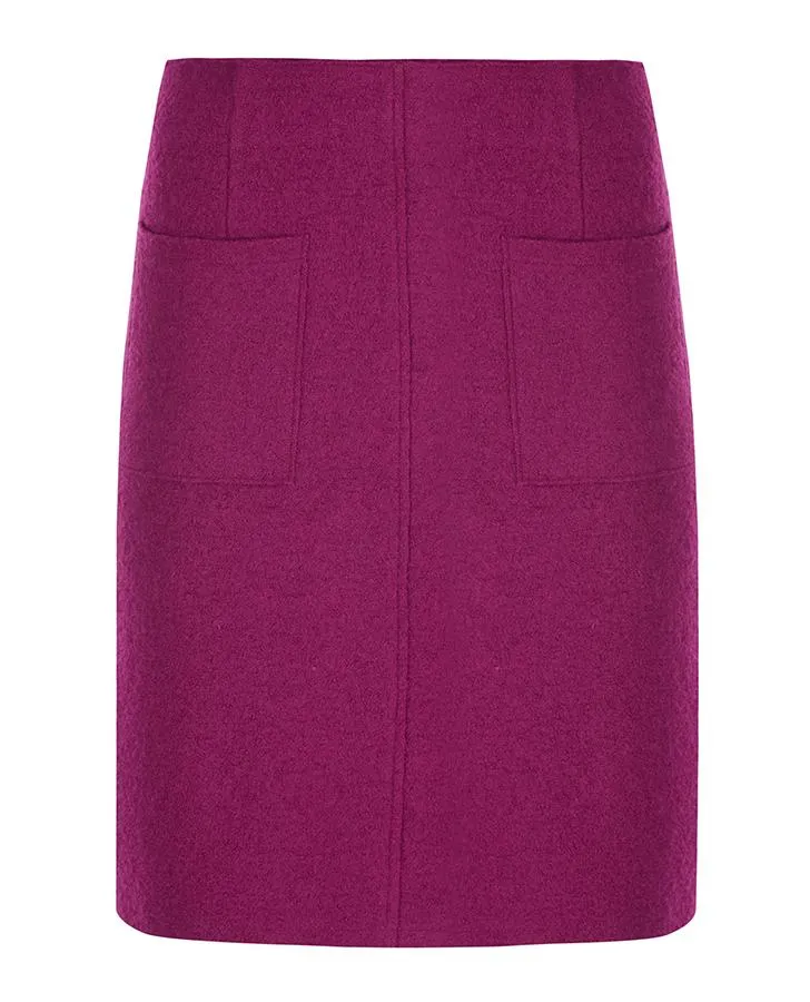 A-Line Boiled Wool Skirt