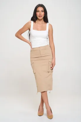 ABBIE CARGO MIDI SKIRT