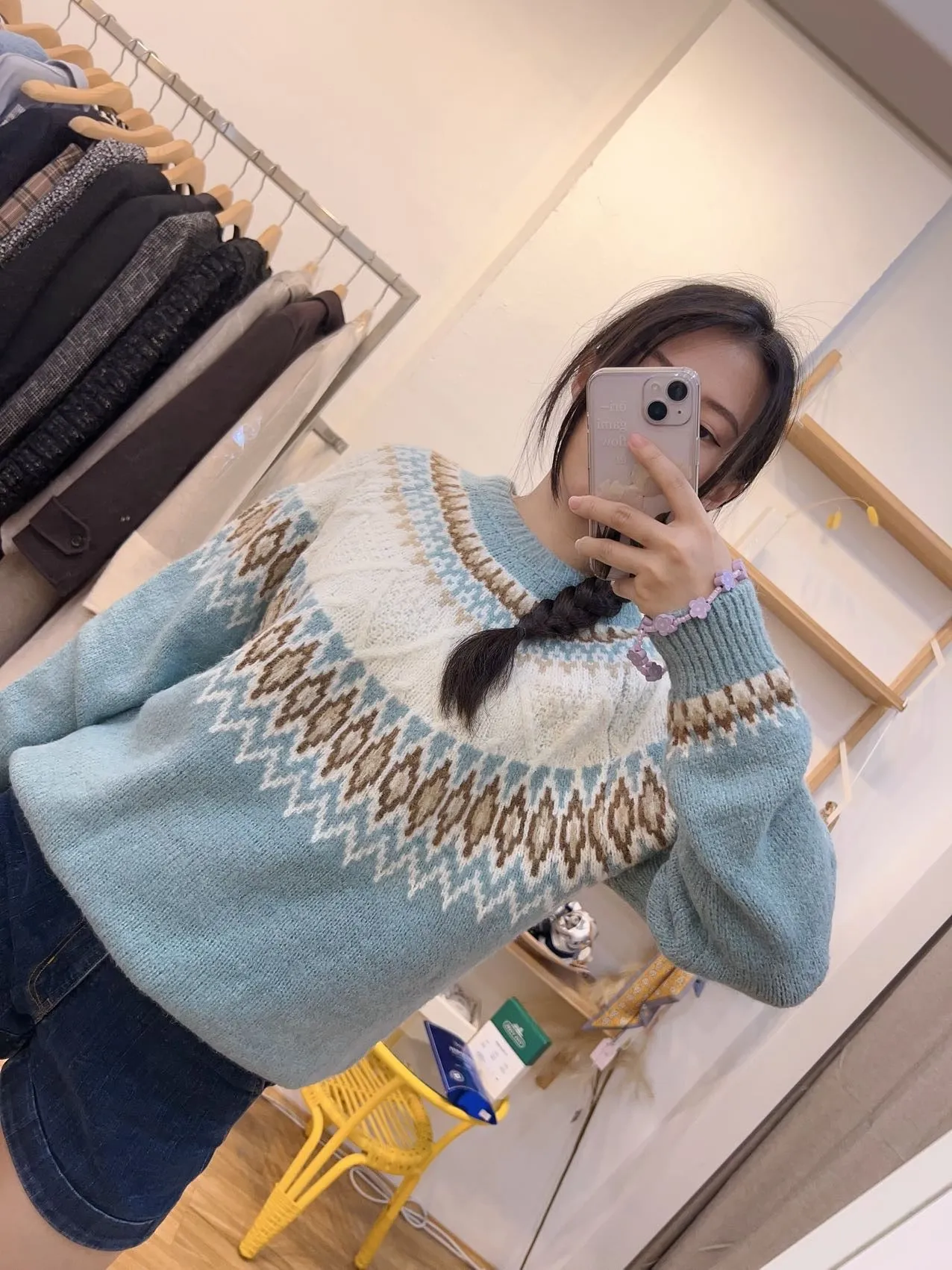 Babyblue/baby pink  knit