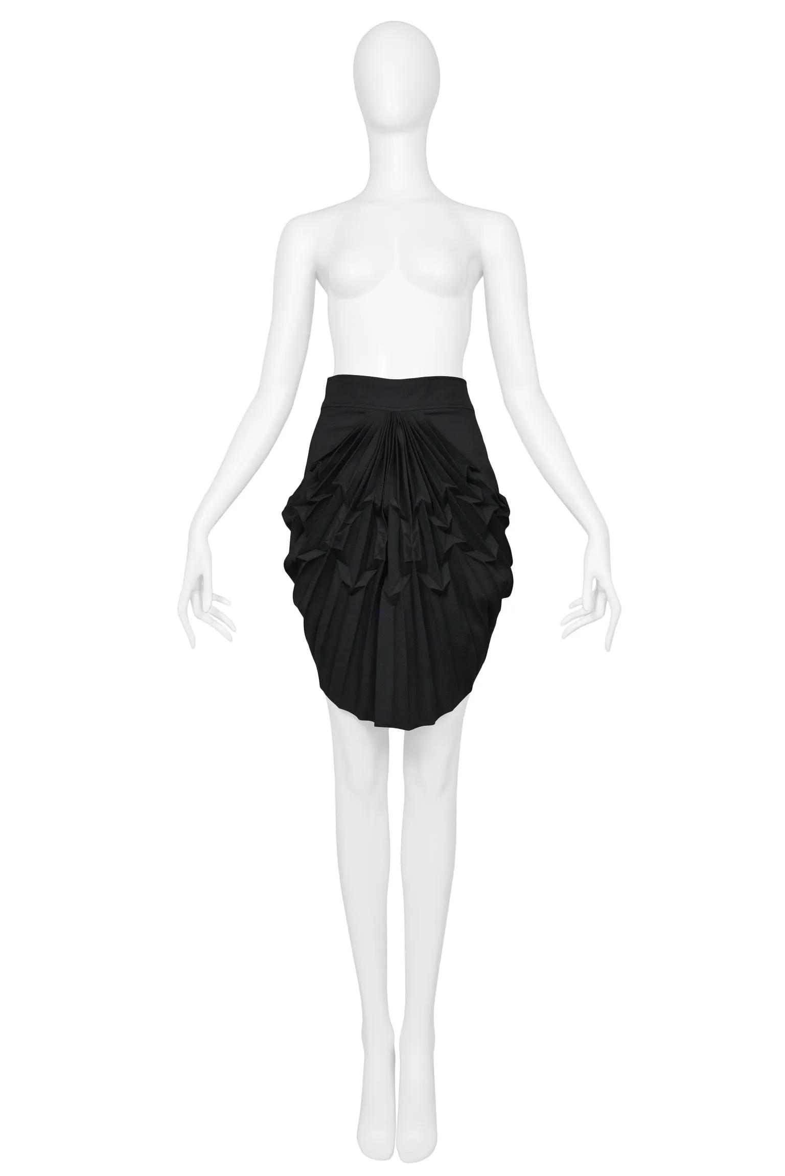 BALENCIAGA BY GHESQUIERE BLACK PLEATED MINI SKIRT 2003