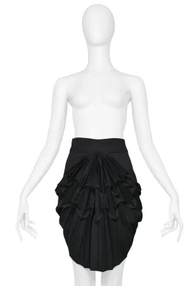 BALENCIAGA BY GHESQUIERE BLACK PLEATED MINI SKIRT 2003