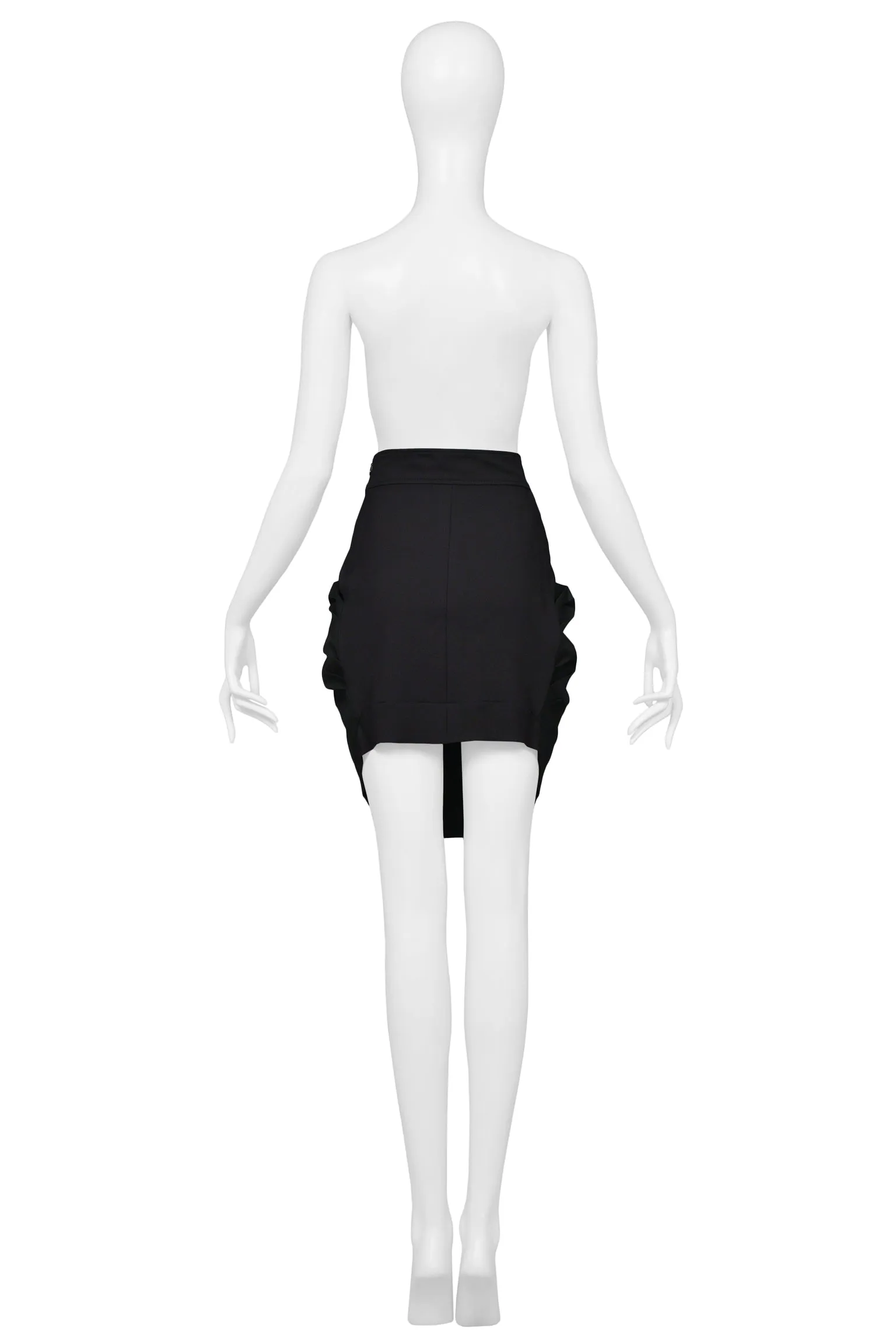 BALENCIAGA BY GHESQUIERE BLACK PLEATED MINI SKIRT 2003