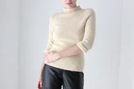 BALLETCORE 90s Angora & Wool Blend Soft Knit Fitted Sweater