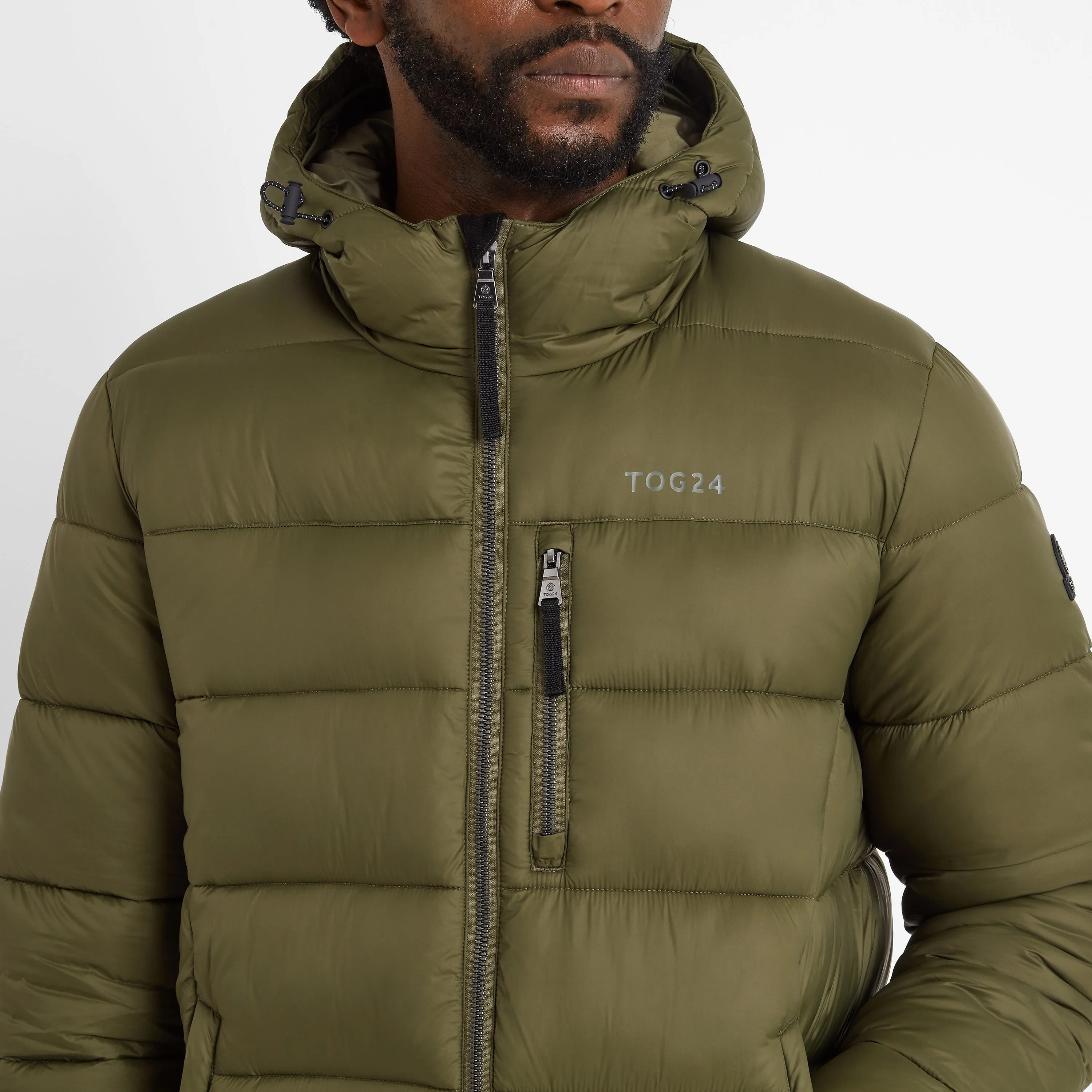 Barnby Mens Long Padded Jacket - Khaki