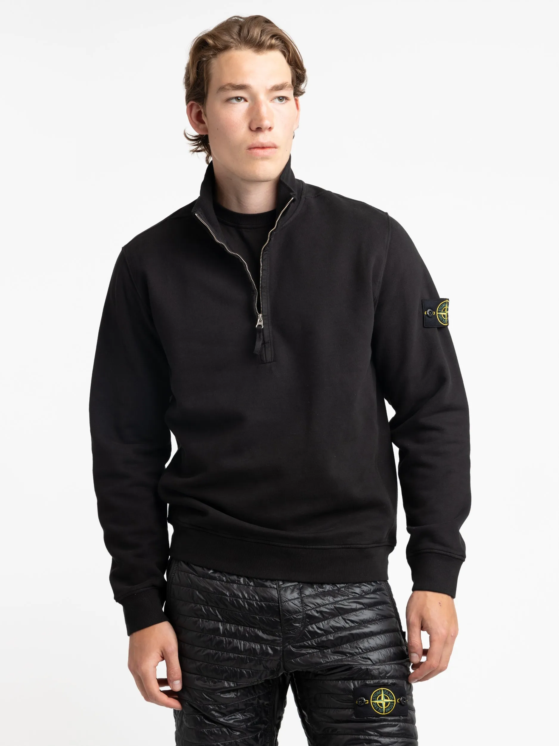 Black Felpa Quarter Zip Sweatshirt