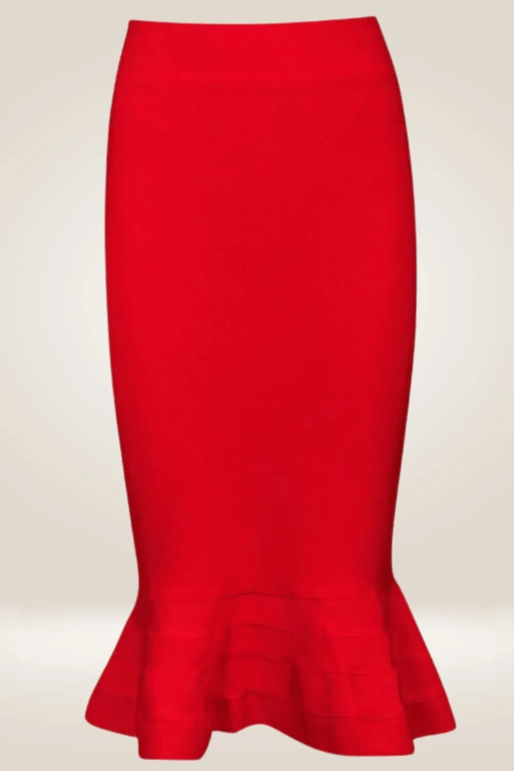 Bodycon Mermaid Red Midi Skirt