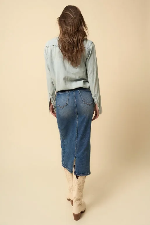 Brielle Denim Midi Skirt