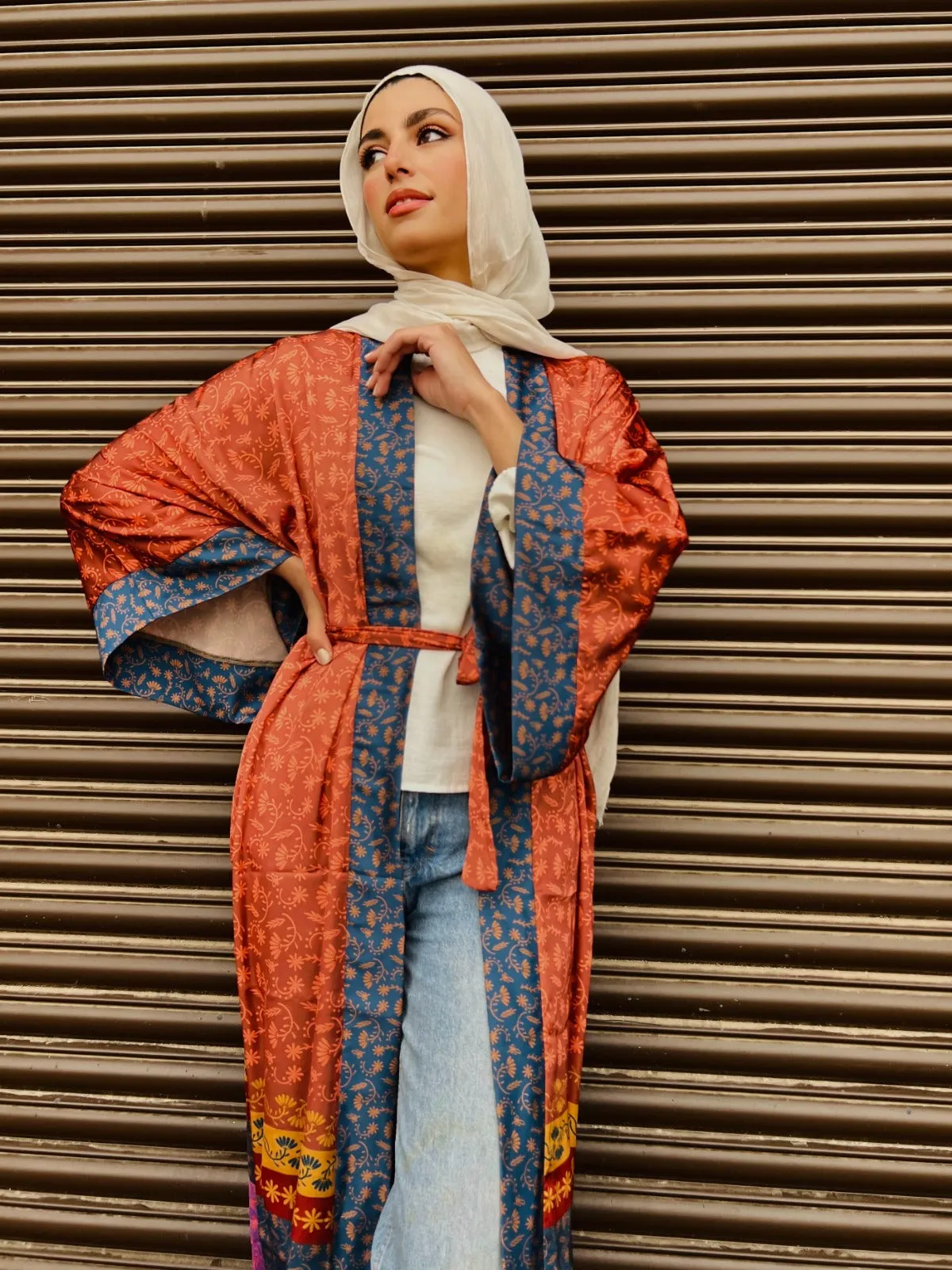 Brown Hues Indian Kimono