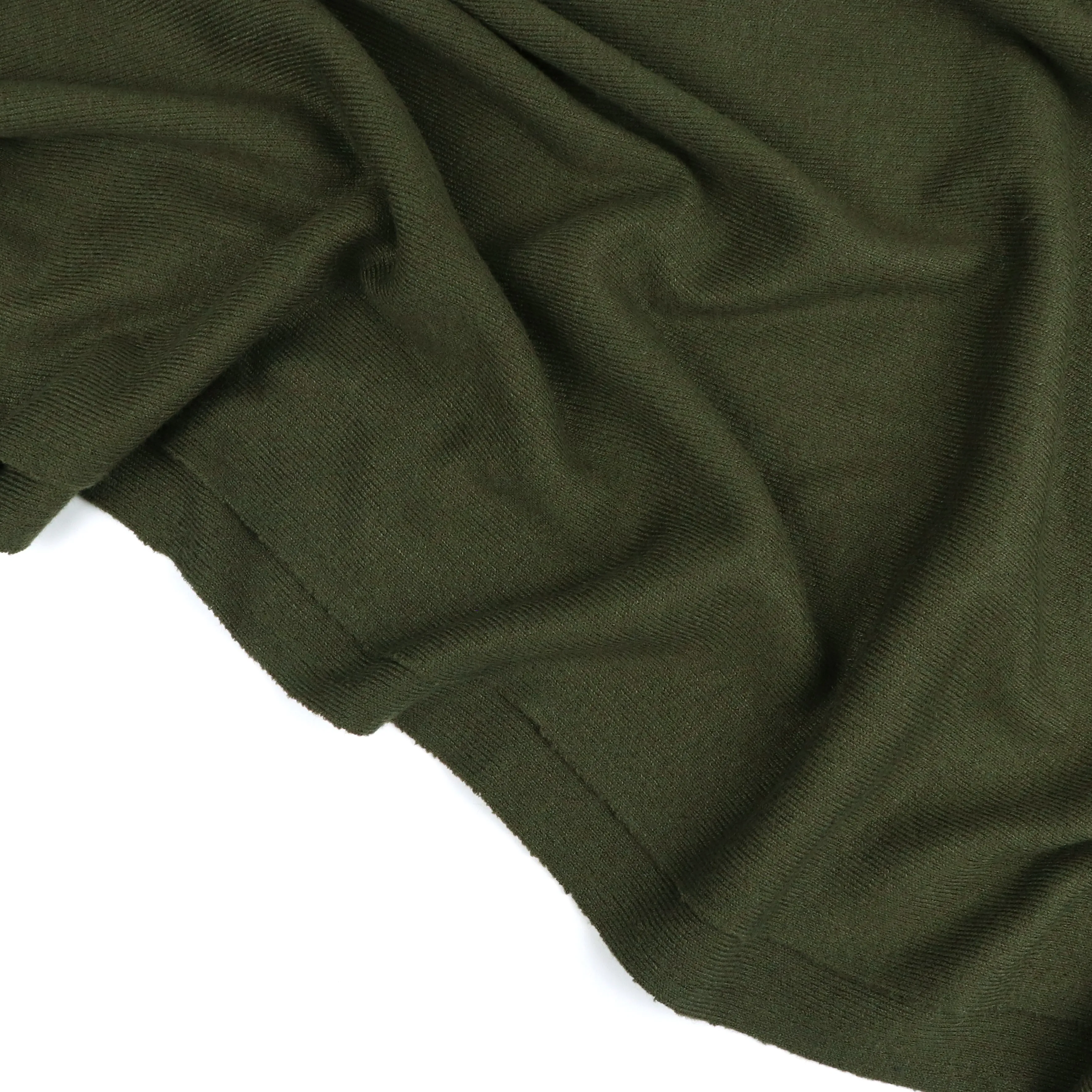 Brushed Ribbed Jersey Knit - Dark Olive Green