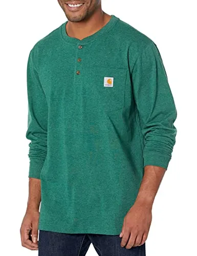 Carhartt K128 Men's Loose Fit Heavyweight Long-Sleeve Pocket Henley T-Shirt