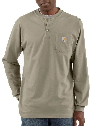 Carhartt K128 Men's Loose Fit Heavyweight Long-Sleeve Pocket Henley T-Shirt