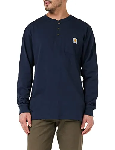 Carhartt K128 Men's Loose Fit Heavyweight Long-Sleeve Pocket Henley T-Shirt