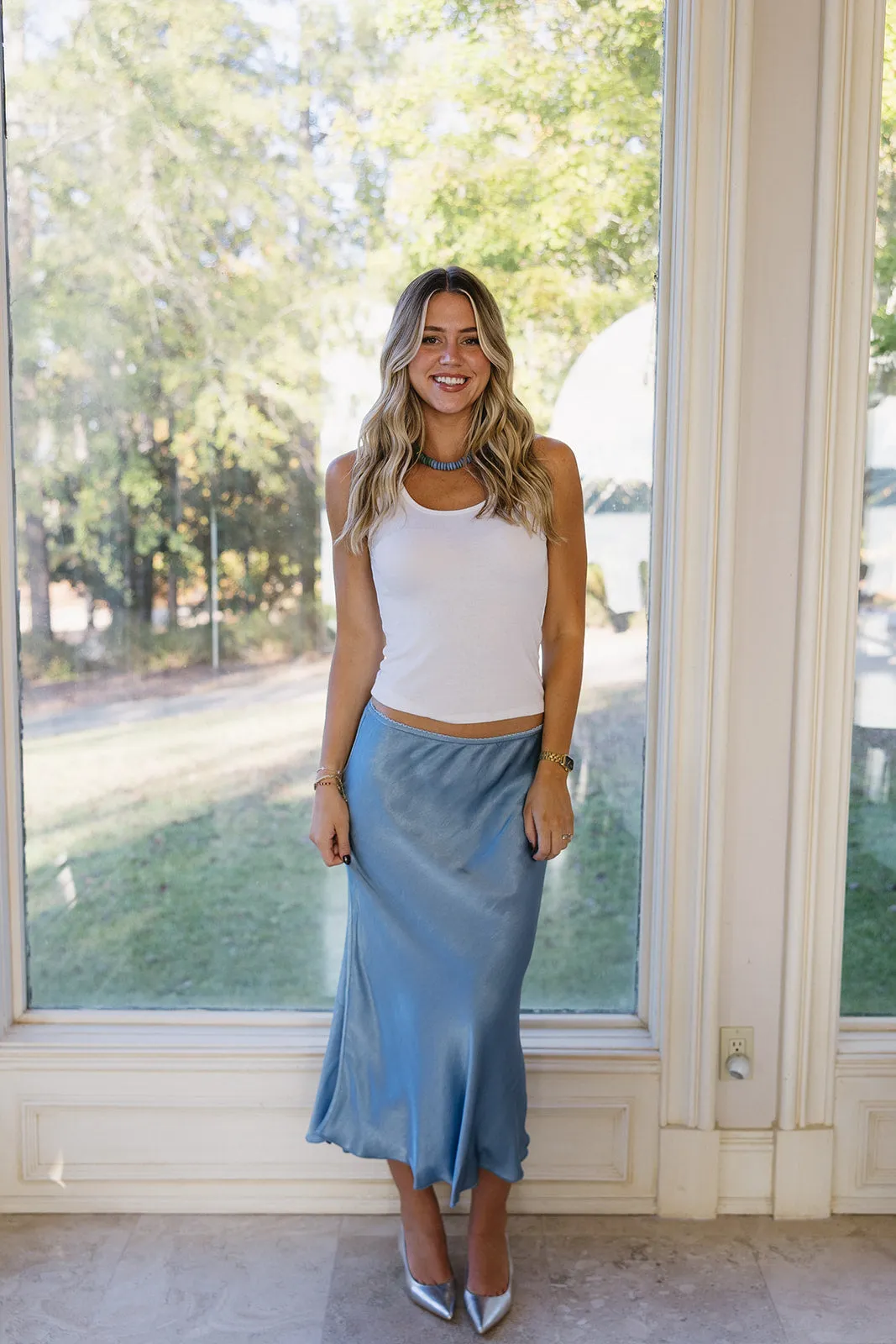 Carry On Maxi Skirt - Denim Blue