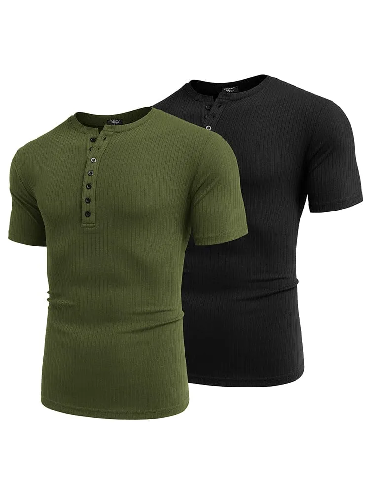 Casual 2-Pack Stretch Ribbed Shirts (US Only)