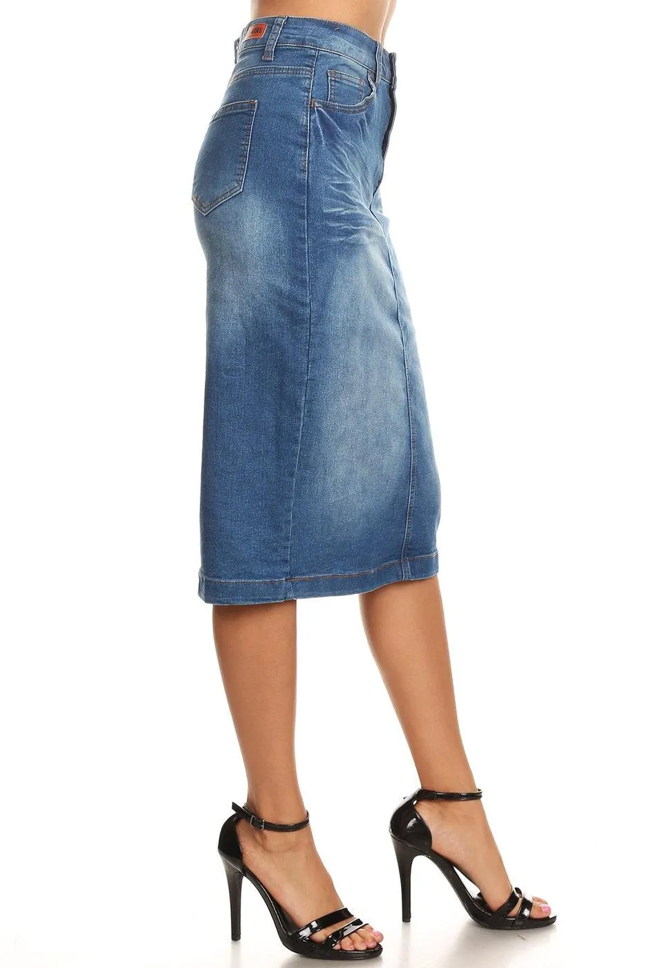 Clara Indigo Denim Skirt