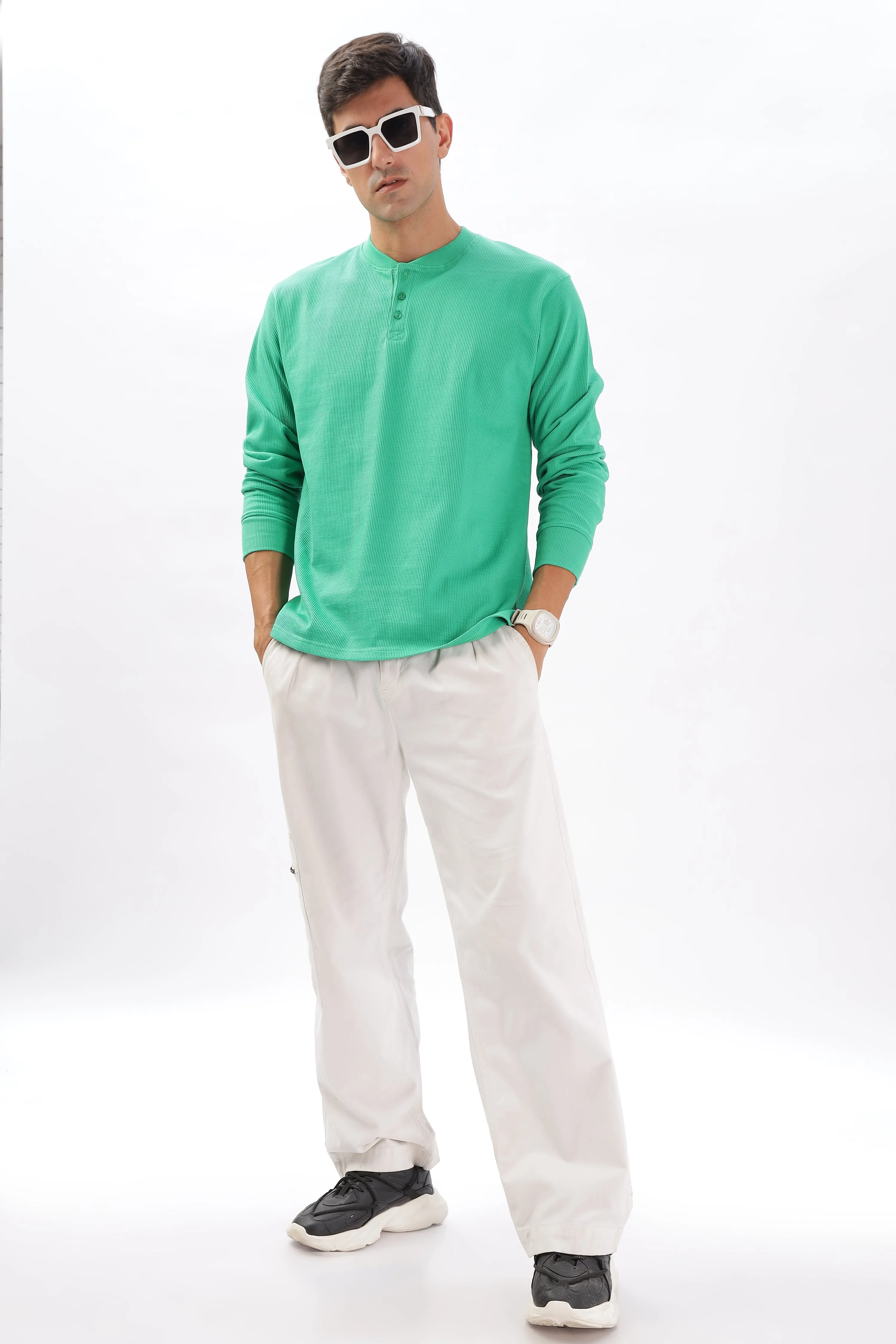 Classic Henley T-Shirt: Green