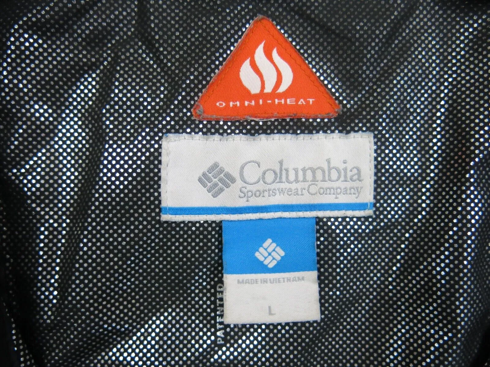 Columbia Jacket Womens L Black Long Sleeve Omni Heat Outdoor Quilted Hooded Coat