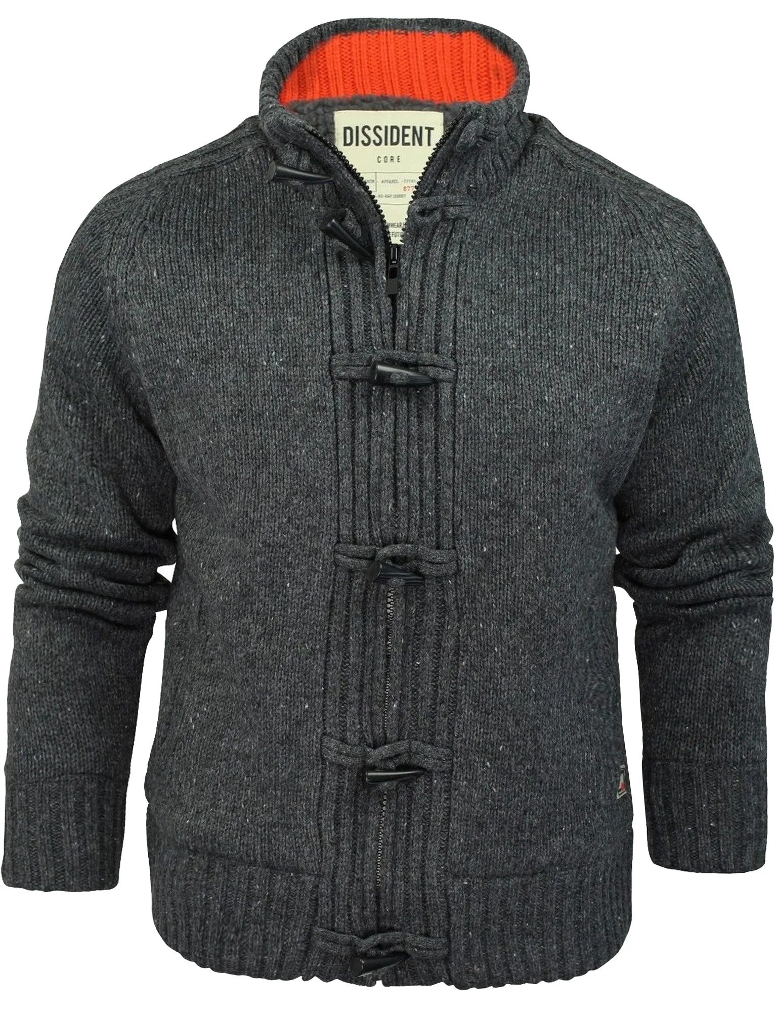 Dissident Sherpa-lined Chunky Knit  charcoal Cardigan