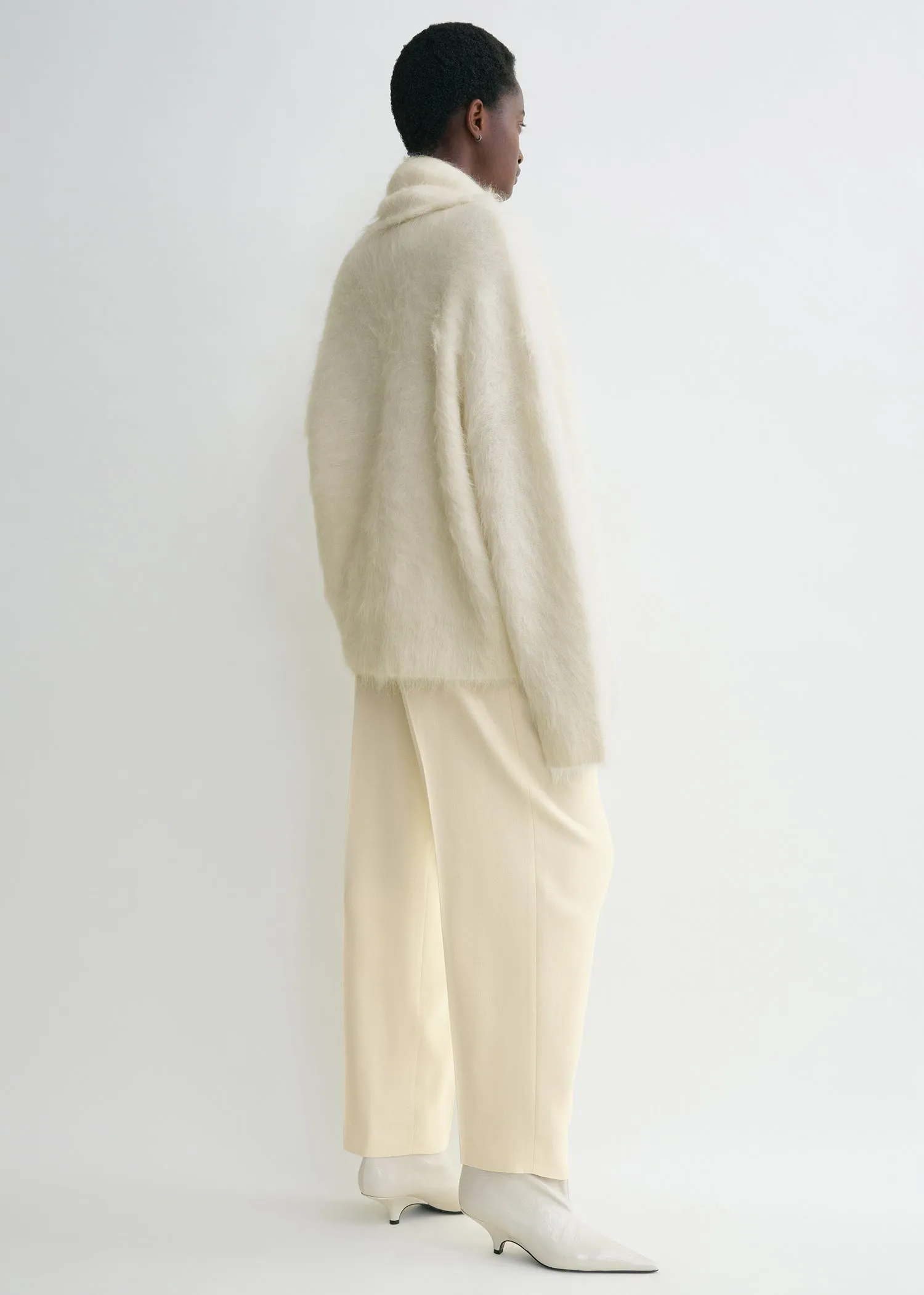 Draped-scarf knit ivory