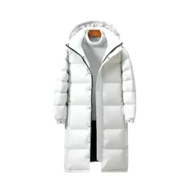 Elegant Men's Hooded Winter Coat with Quilted Padding