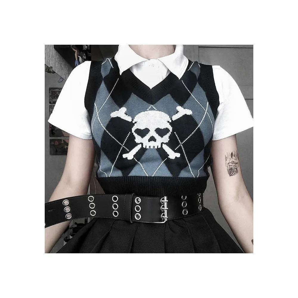 Emo Aesthetic Argyle Vest