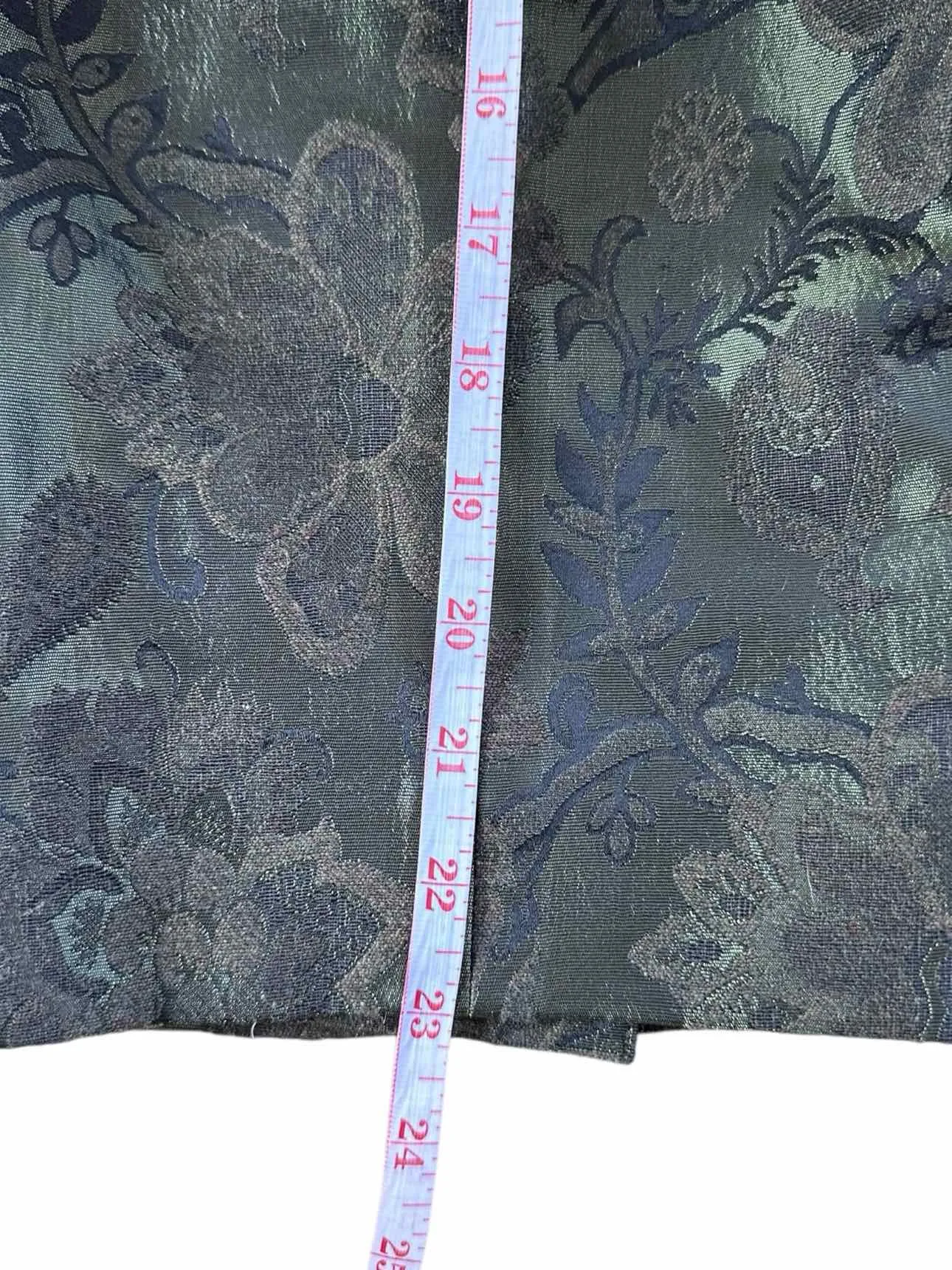 ETCETERA Green Wool Brocade Pencil Skirt Size 4