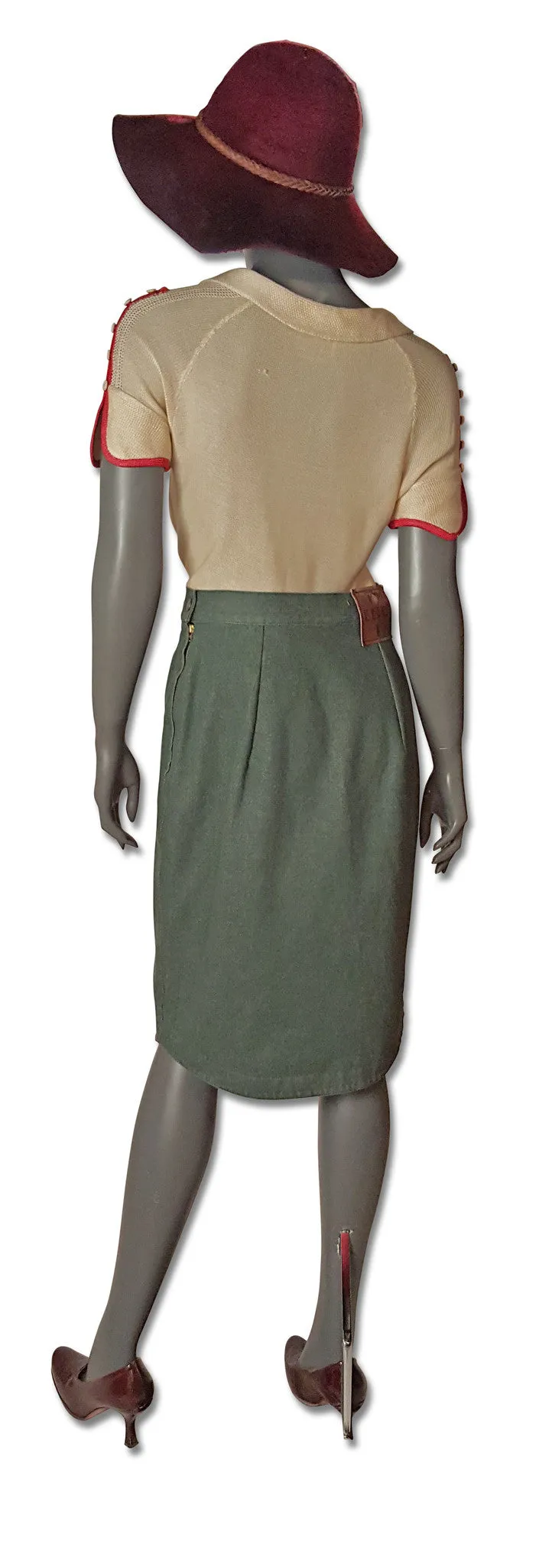 Fendi Vintage Green Denim Skirt