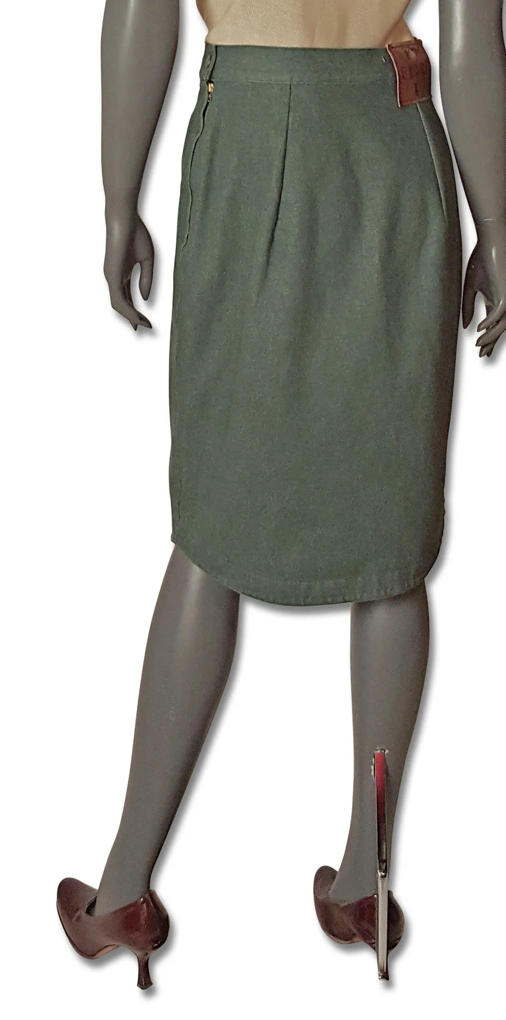 Fendi Vintage Green Denim Skirt