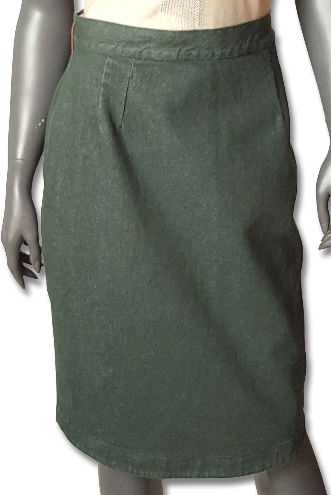 Fendi Vintage Green Denim Skirt