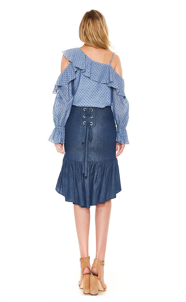 FRANCES MIDI SKIRT (Denim)- VS2031