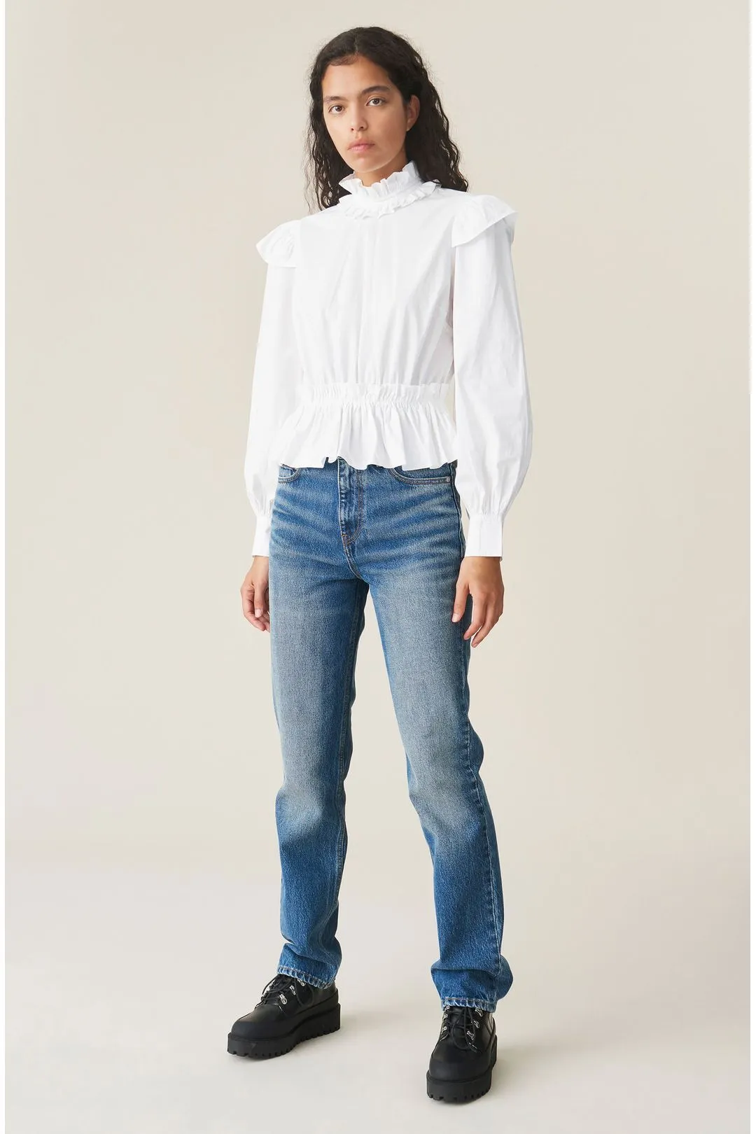 Frilled Organic Cotton Blouse