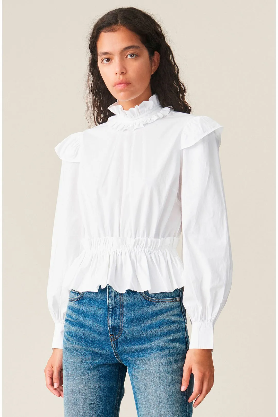 Frilled Organic Cotton Blouse