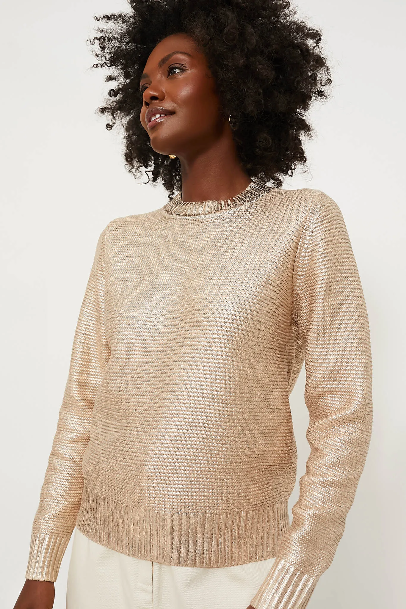 Gold Metallic Vienna Sweater