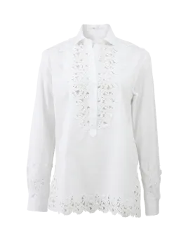 Henley Shirt With Lace Bib