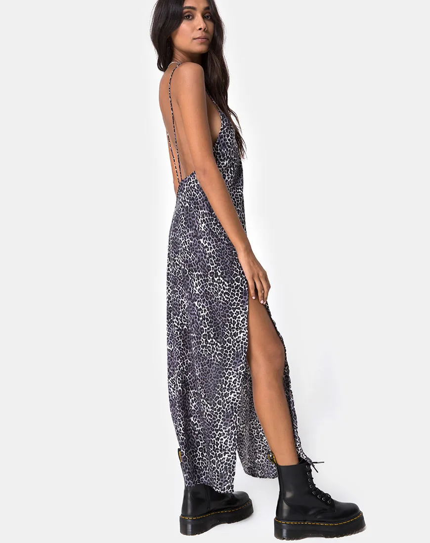 Hime Maxi Dress in Rar Leopard Grey