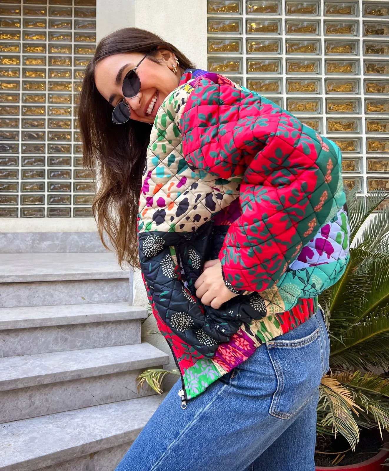 Indian Florals Quilted Jacket