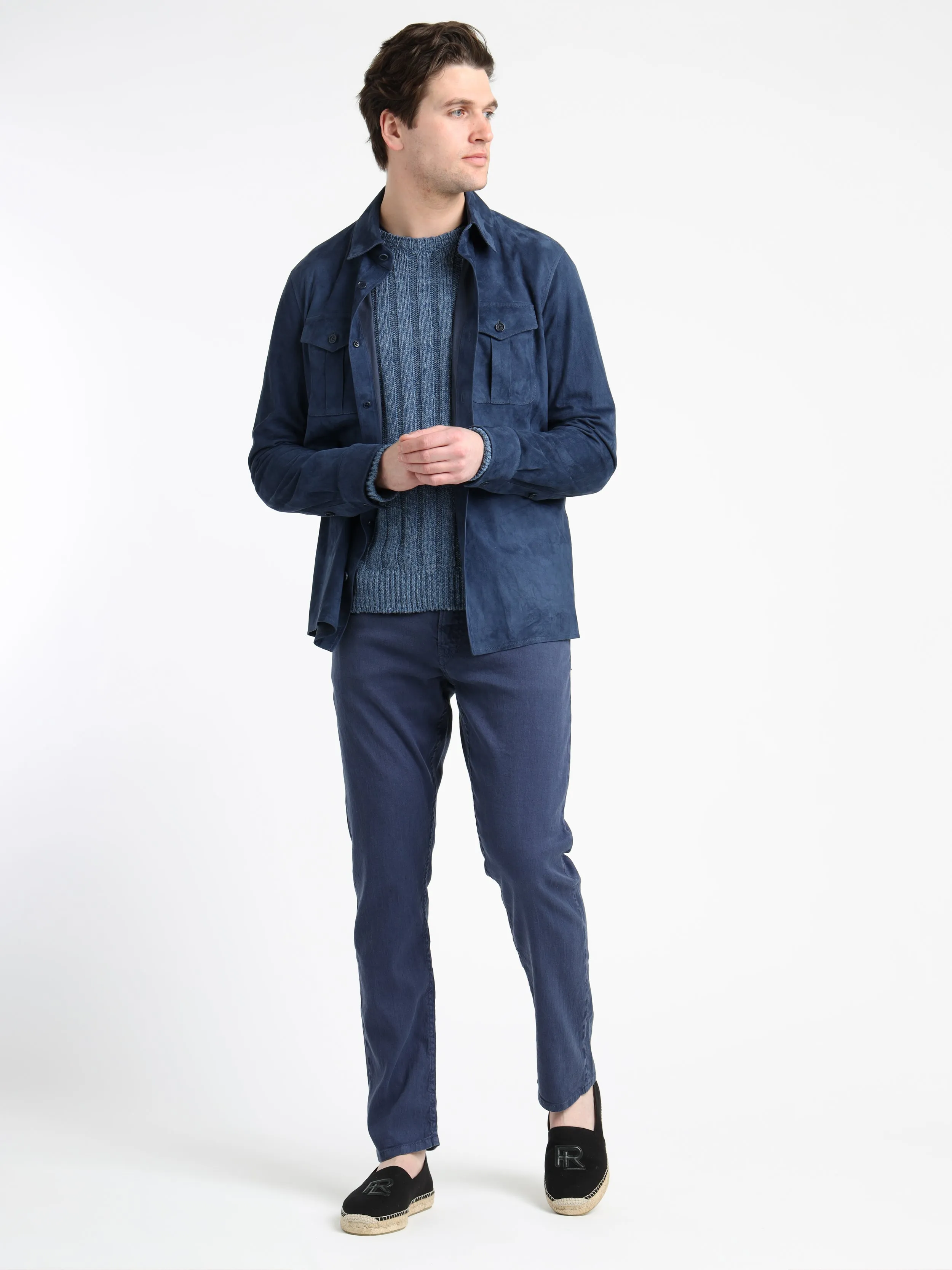 Island Blue Suede Overshirt