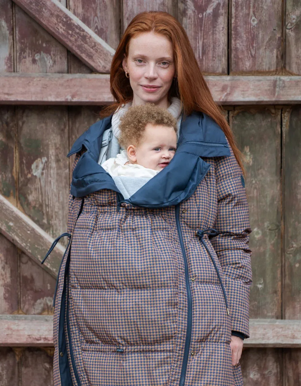 Keeri Houndstooth Puffer Maternity Coat