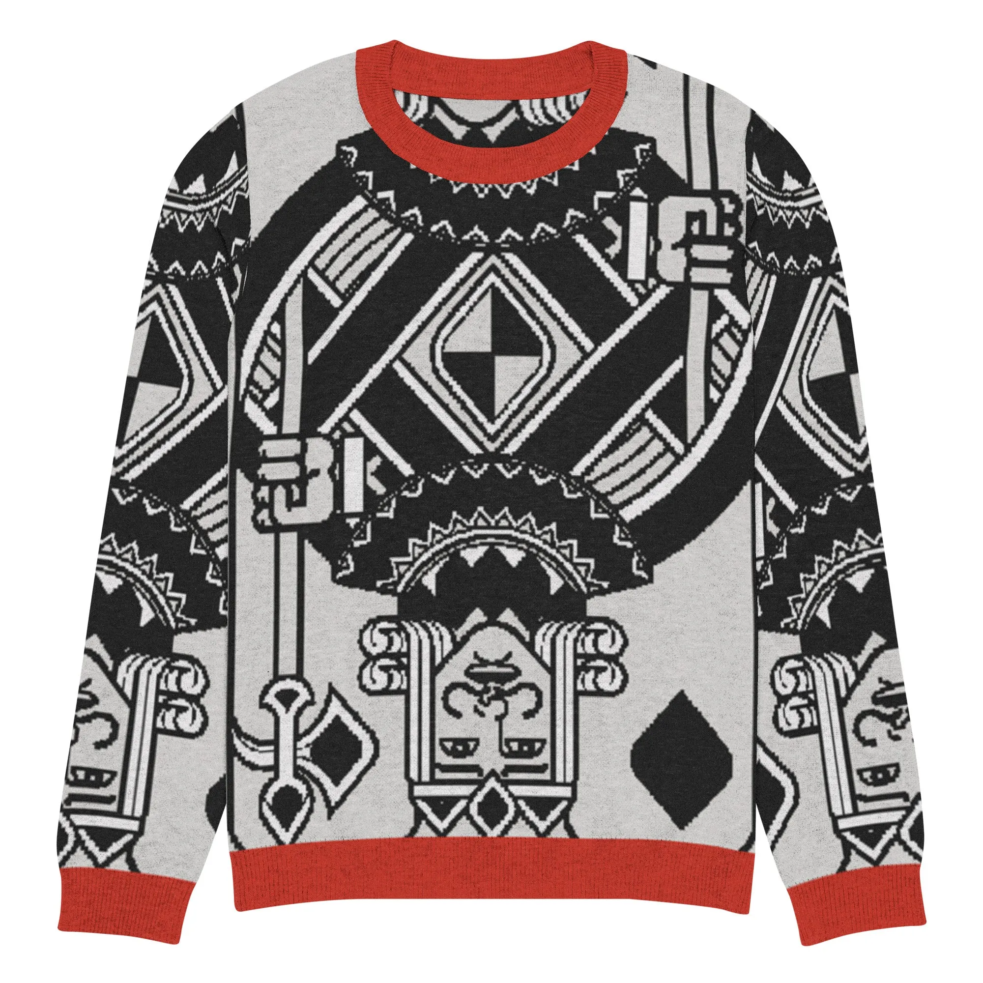 King of Diamonds in Black Knitted Crewneck Sweater