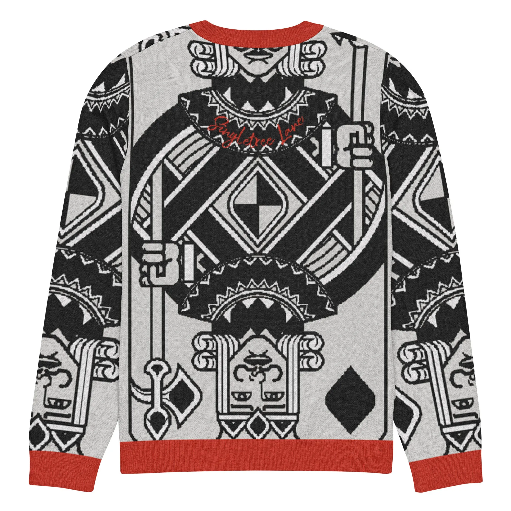 King of Diamonds in Black Knitted Crewneck Sweater