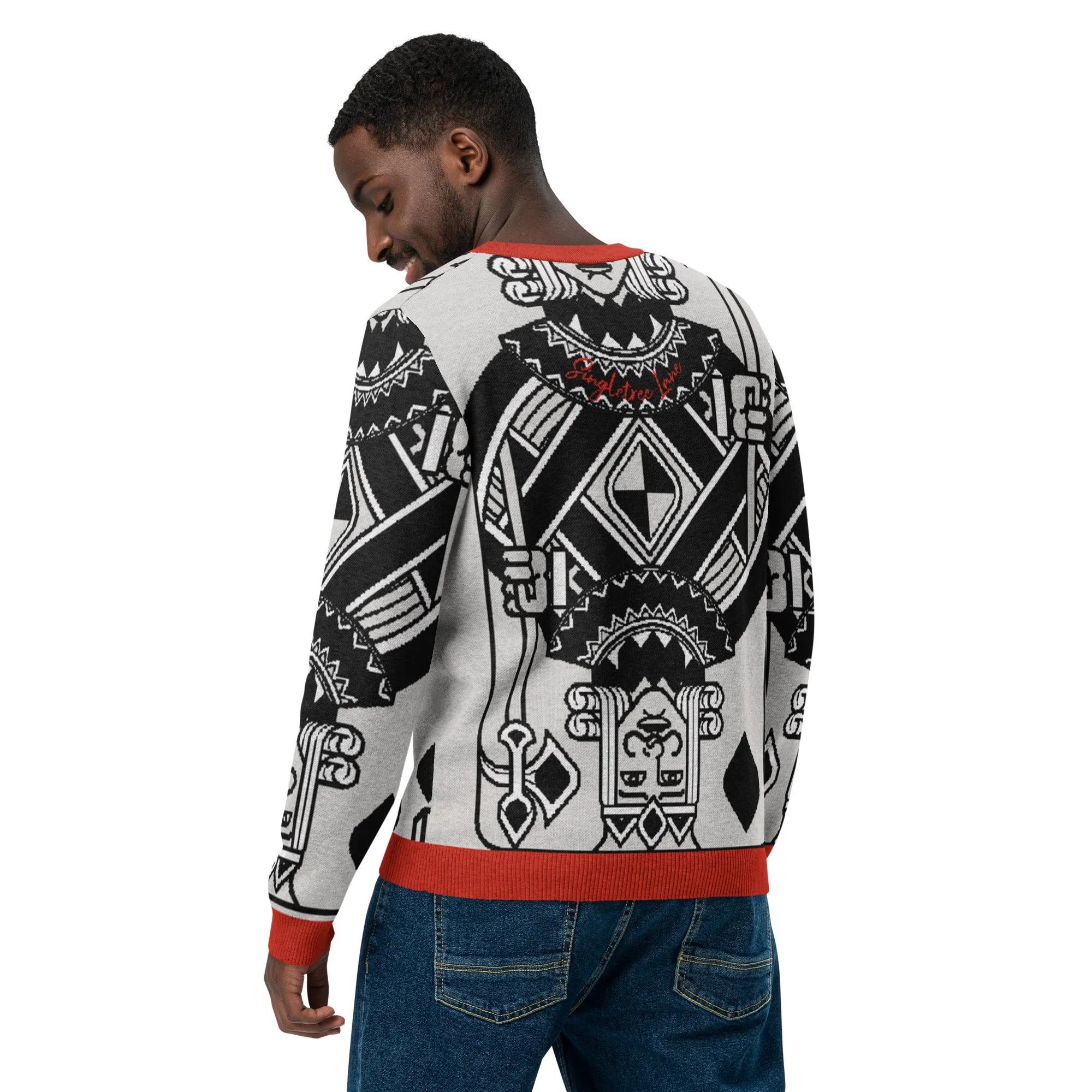 King of Diamonds in Black Knitted Crewneck Sweater