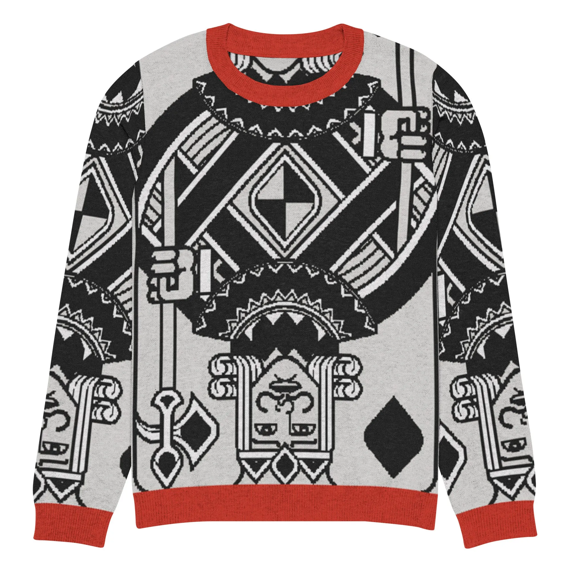 King of Diamonds in Black Knitted Crewneck Sweater