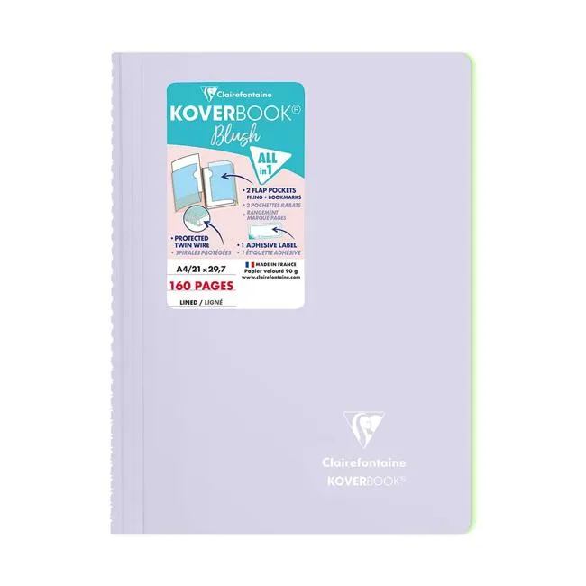 Koverbook Spiral Blush A4 Lined Lilac