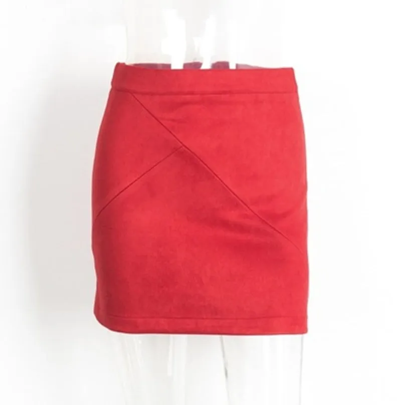 Ladies Leather Suede Pencil Skirt