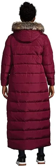 Lands' End Women's Maxi Down Coat Rich Burgundy