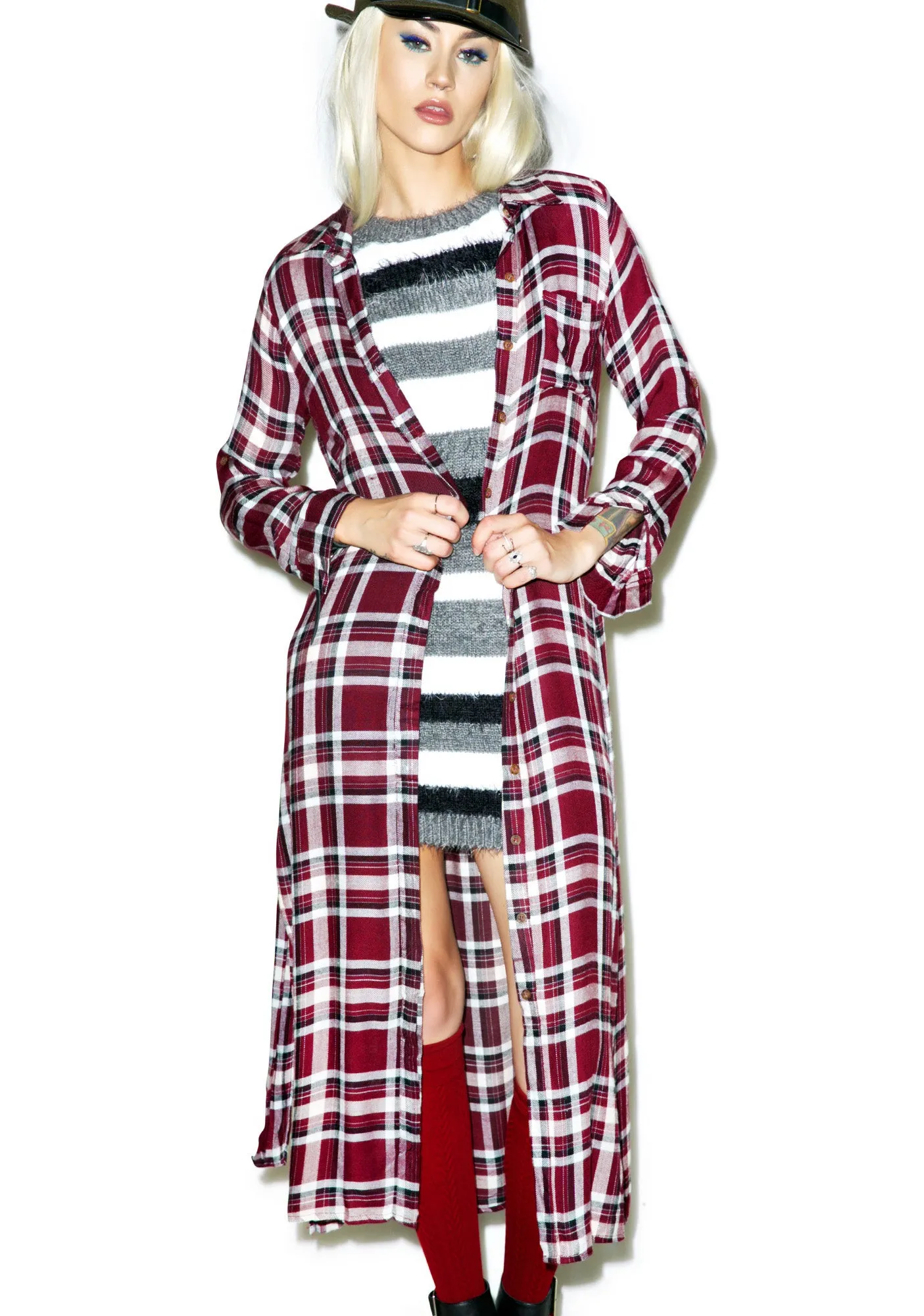 Lazy Grunge Day Duster Dress