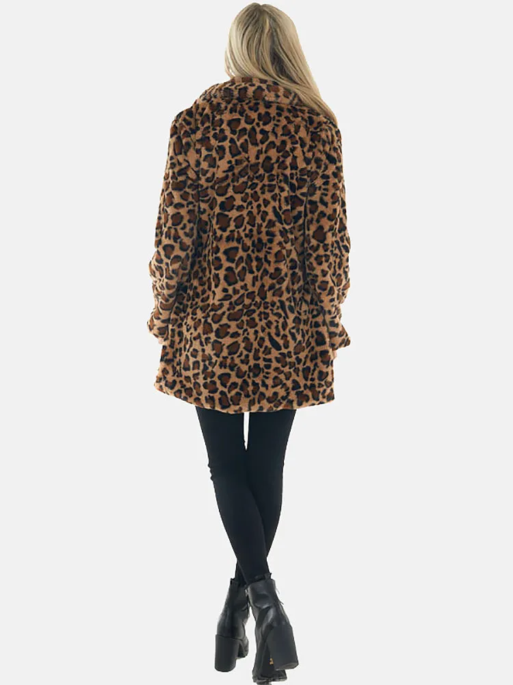 Leopard Bear Hooded Trendy Cute Fuzzy Romper